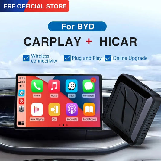 Android Wireless Carpaly Hi-car Box for BYD Atto 3 EV Yuan Plus 2021~2023 Multimedia Video Player GPS Navigation Stereo Radio