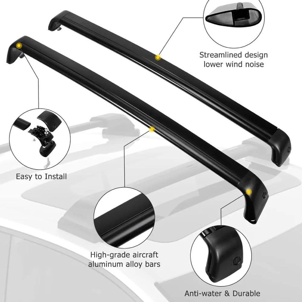 Aluminum Roof Rack Crossbars — Tesla Model Y (2021–2024), 165 lb Rated