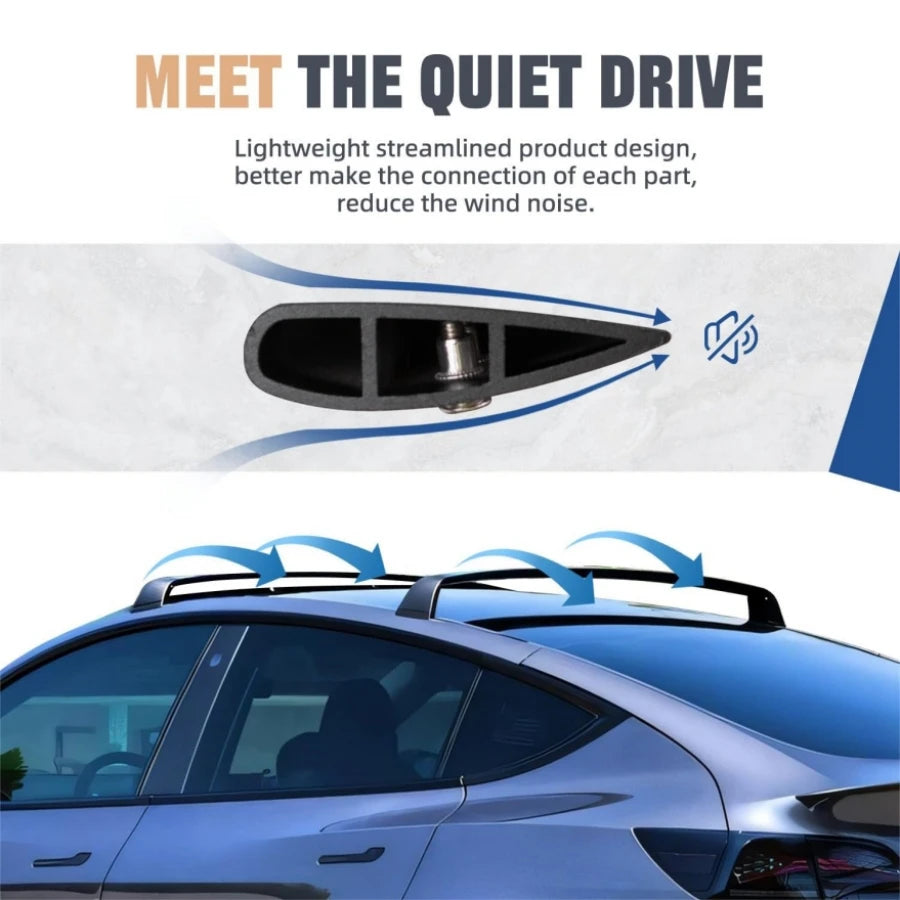 Lockable Kayak & Bike Roof Rack — Tesla Model Y (2020–2025)