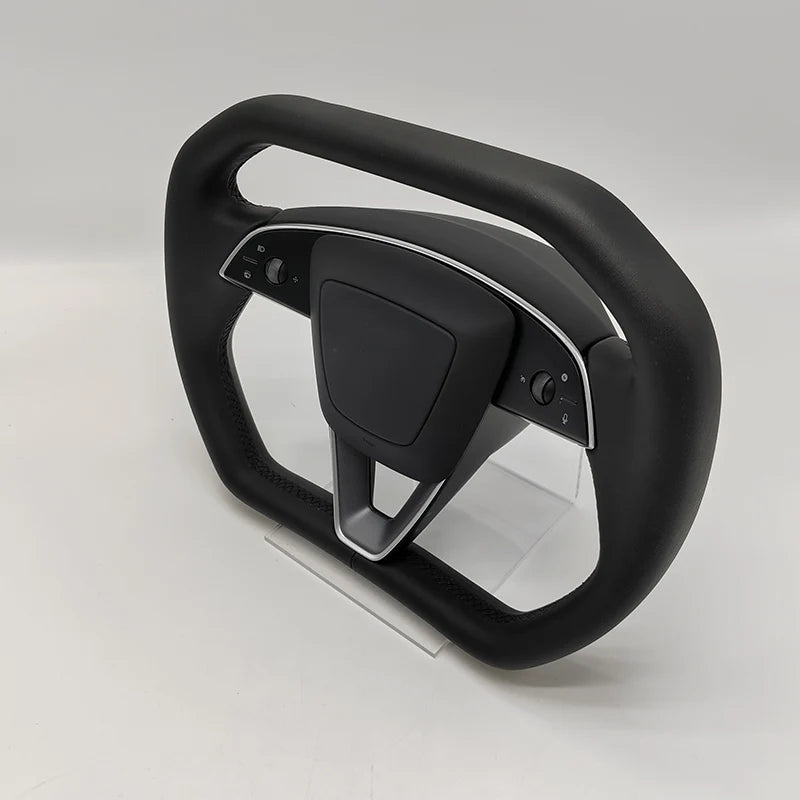 Cybertruck-Style Heated Nappa Yoke Steering Wheel — Model 3 Highland & Model Y Juniper