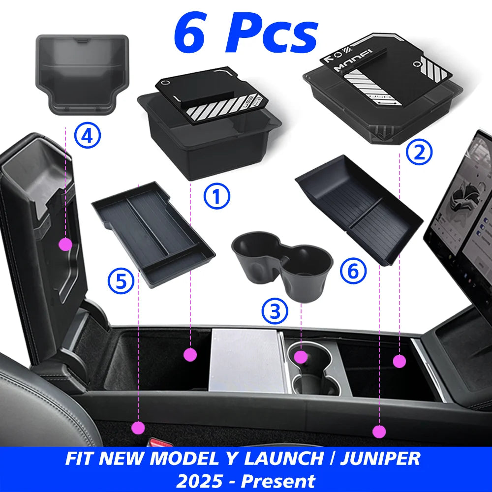 TESY Console & Armrest Storage Box — Tesla Model Y Juniper