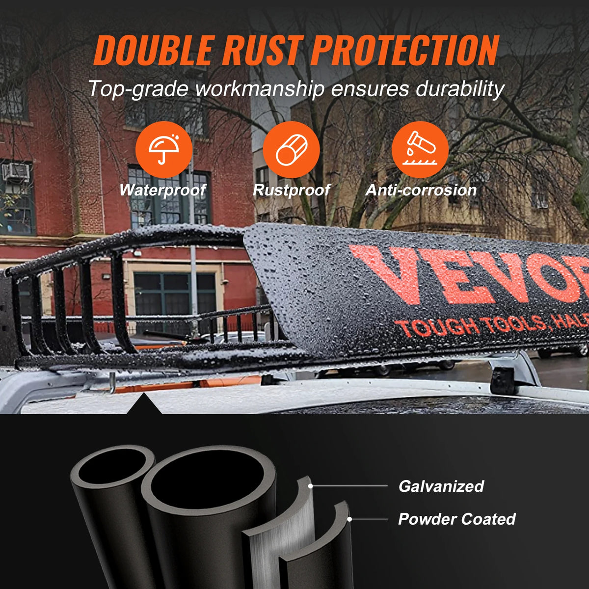 Heavy-Duty Rooftop Cargo Basket — 200 lb Capacity