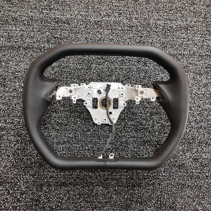 Cybertruck-Style Heated Nappa Yoke Steering Wheel — Model 3 Highland & Model Y Juniper