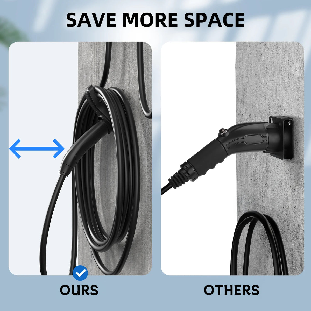 Wall-Mount EV Charger Plug Holder — NACS / J1772