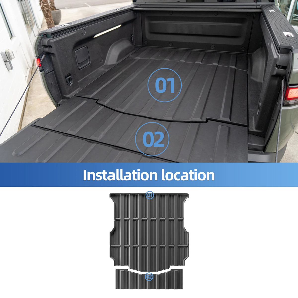 Rivian R1T All-Weather TPE Floor Mats & Cargo Liner (2022–2024)