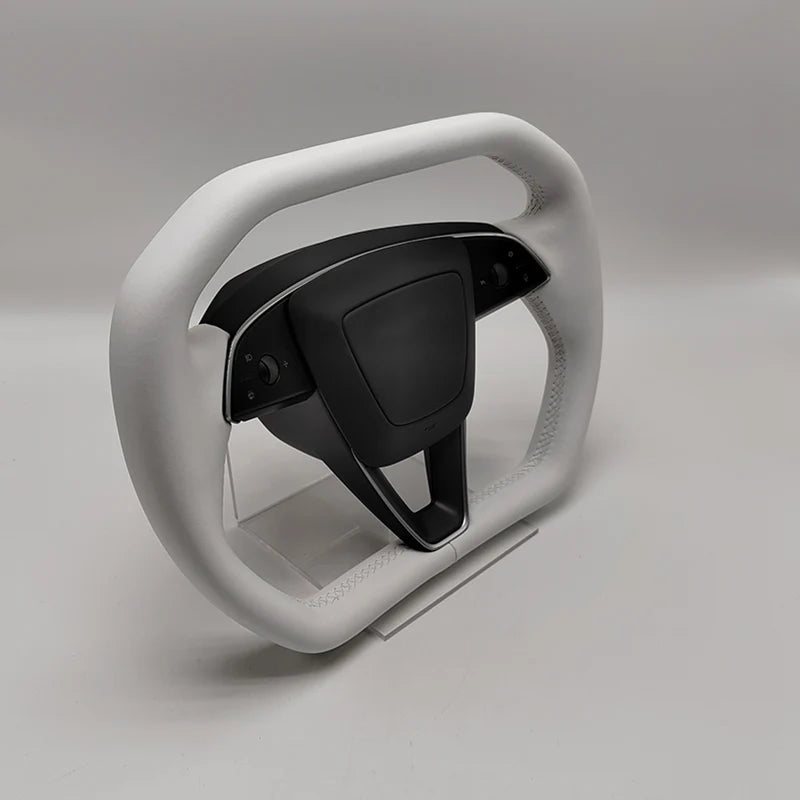 Cybertruck-Style Heated Nappa Yoke Steering Wheel — Model 3 Highland & Model Y Juniper