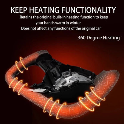 Cybertruck-Style Heated Nappa Yoke Steering Wheel — Model 3 Highland & Model Y Juniper