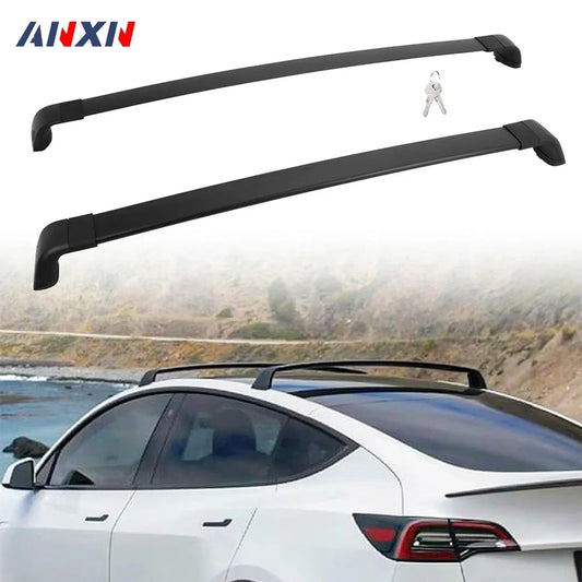 Lockable Roof Rack Cross Bar for Tesla Model Y Juniper 2020 - 2025 Aluminum Roof Rack Accessories for Rooftop Luggage Kayak Bike