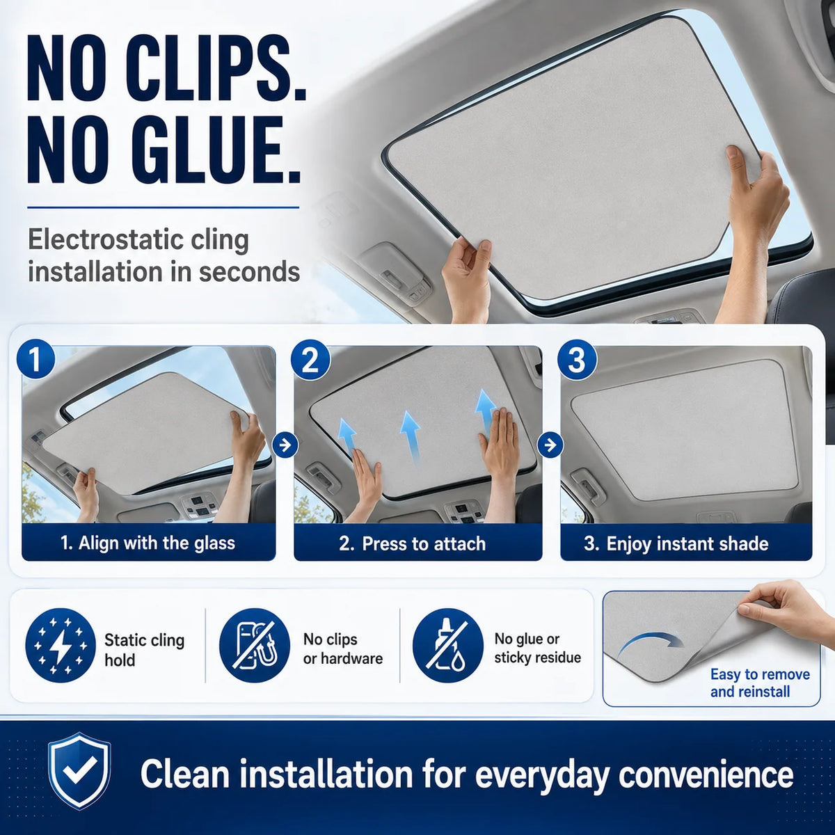 Ford Mustang Mach-E Glass Roof Sunshade — UV & Heat Blocking