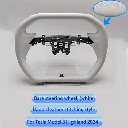 Cybertruck-Style Heated Nappa Yoke Steering Wheel — Model 3 Highland & Model Y Juniper