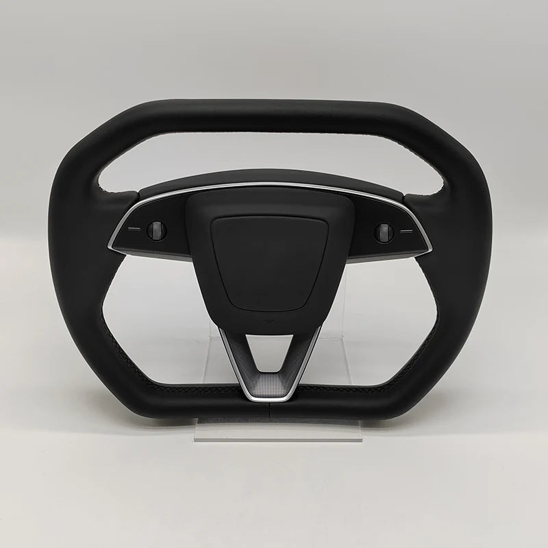 Cybertruck-Style Heated Nappa Yoke Steering Wheel — Model 3 Highland & Model Y Juniper