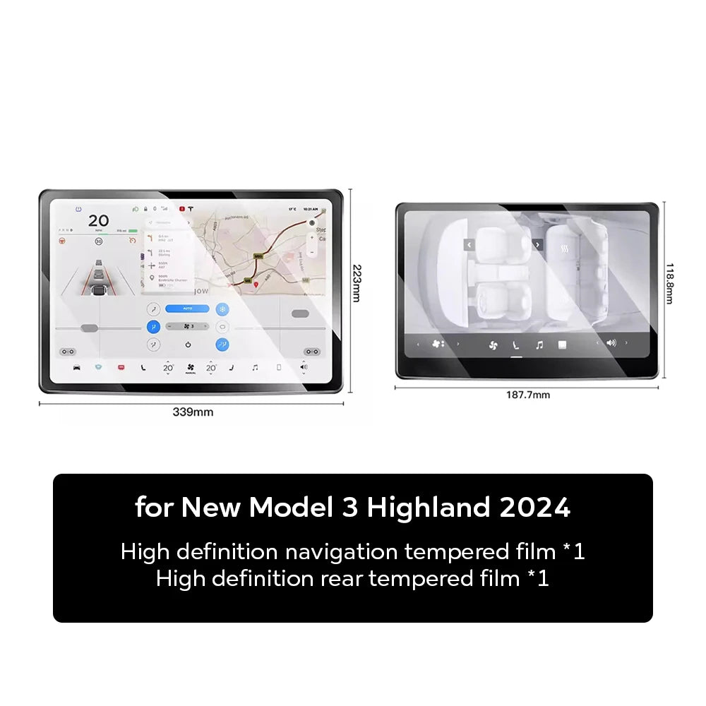 TESY Tempered Glass Screen Protector — Model Y Juniper / Model 3 Highland