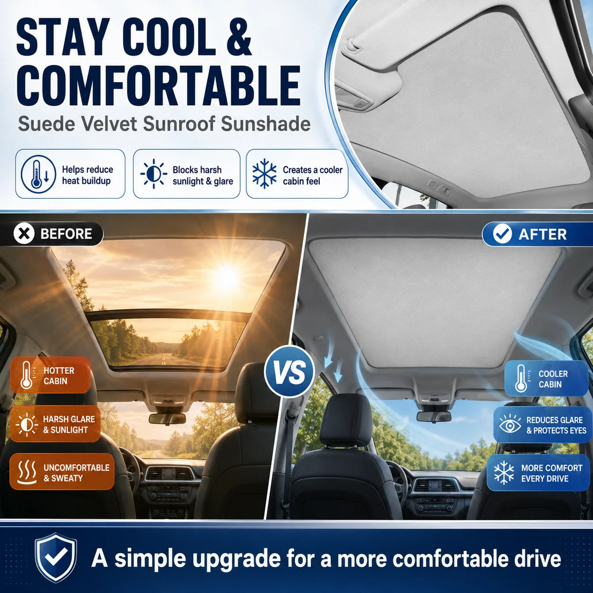 Ford Mustang Mach-E Glass Roof Sunshade — UV & Heat Blocking