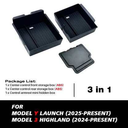 TESY Console & Armrest Storage Box — Tesla Model Y Juniper