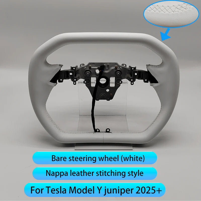 Cybertruck-Style Heated Nappa Yoke Steering Wheel — Model 3 Highland & Model Y Juniper