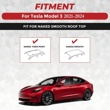 Aluminum Roof Rack Crossbars — Tesla Model 3 (2021–2025 incl. Highland)
