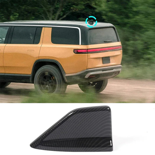 For Rivian R1S R1T 2022-2025 ABS Carbon Fiber Car Roof Shark Fin Antenna Cover Decoration Car Accessories