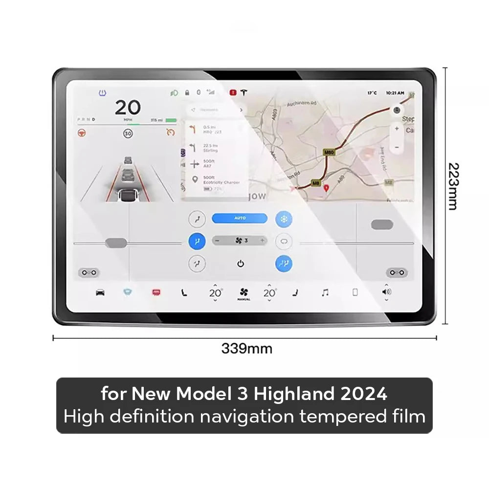 TESY Tempered Glass Screen Protector — Model Y Juniper / Model 3 Highland