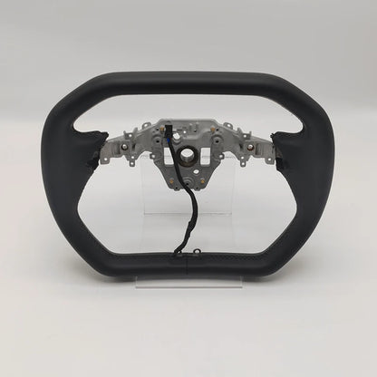 Cybertruck-Style Heated Nappa Yoke Steering Wheel — Model 3 Highland & Model Y Juniper