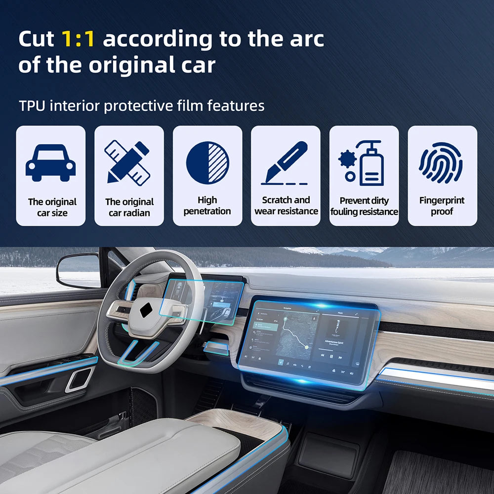 Rivian R1S Anti-Scratch Screen & Console Protective Film (2022–2025)