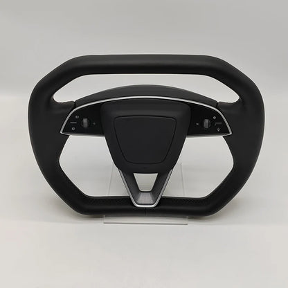 Cybertruck-Style Heated Nappa Yoke Steering Wheel — Model 3 Highland & Model Y Juniper
