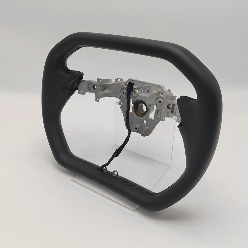Cybertruck-Style Heated Nappa Yoke Steering Wheel — Model 3 Highland & Model Y Juniper