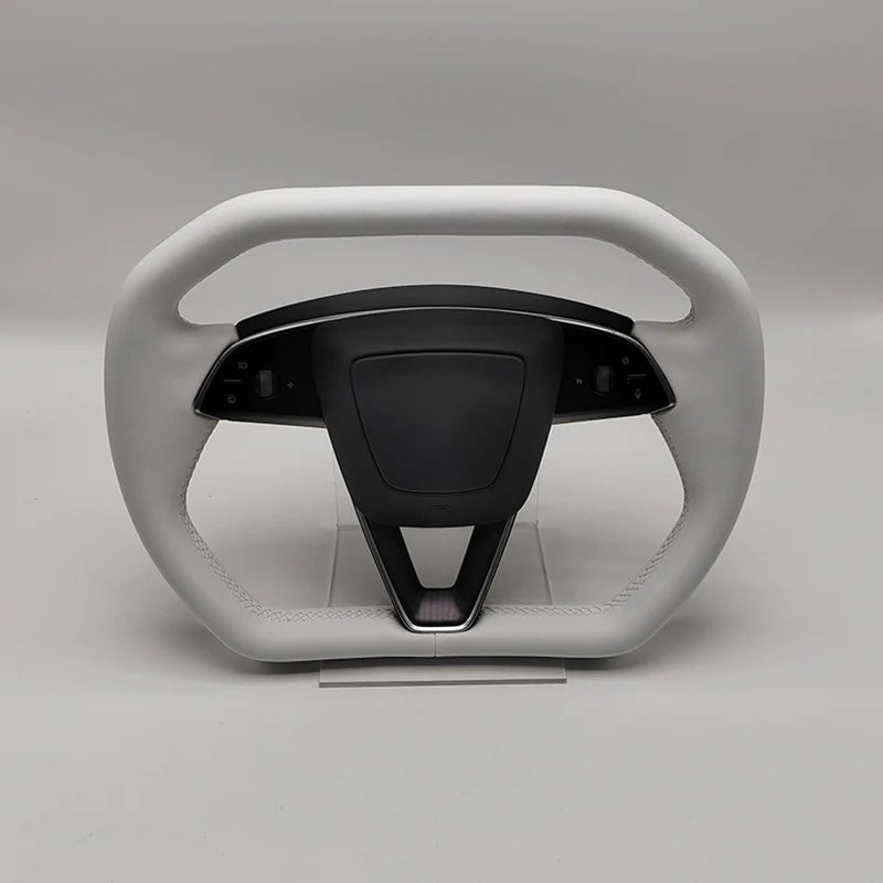 Cybertruck-Style Heated Nappa Yoke Steering Wheel — Model 3 Highland & Model Y Juniper