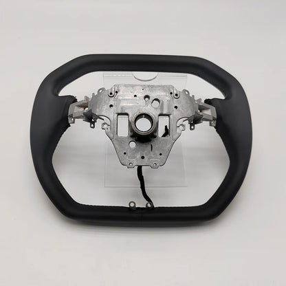 Cybertruck-Style Heated Nappa Yoke Steering Wheel — Model 3 Highland & Model Y Juniper