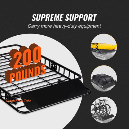 Heavy-Duty Rooftop Cargo Basket — 200 lb Capacity