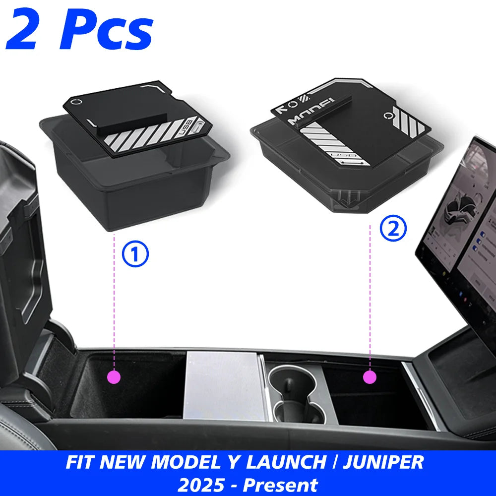 TESY Console & Armrest Storage Box — Tesla Model Y Juniper