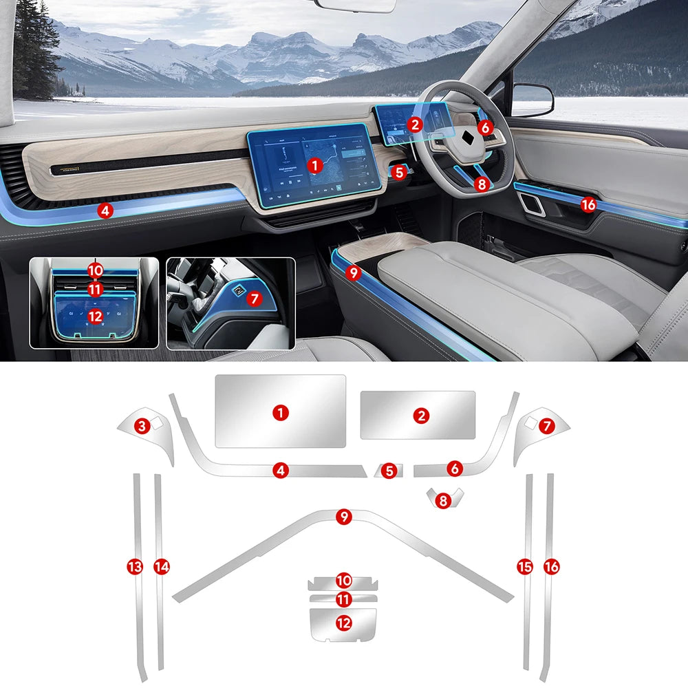 Rivian R1S Anti-Scratch Screen & Console Protective Film (2022–2025)