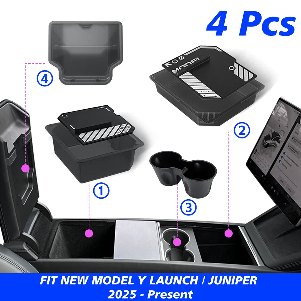TESY Console & Armrest Storage Box — Tesla Model Y Juniper