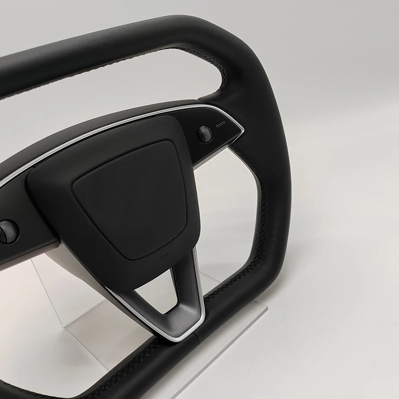 Cybertruck-Style Heated Nappa Yoke Steering Wheel — Model 3 Highland & Model Y Juniper