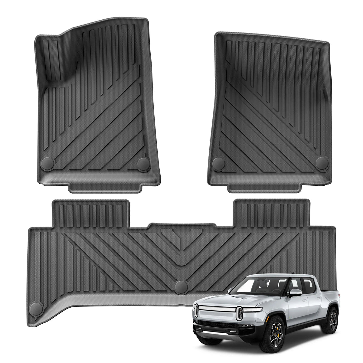 Rivian R1T All-Weather TPE Floor Mats & Cargo Liner (2022–2024)