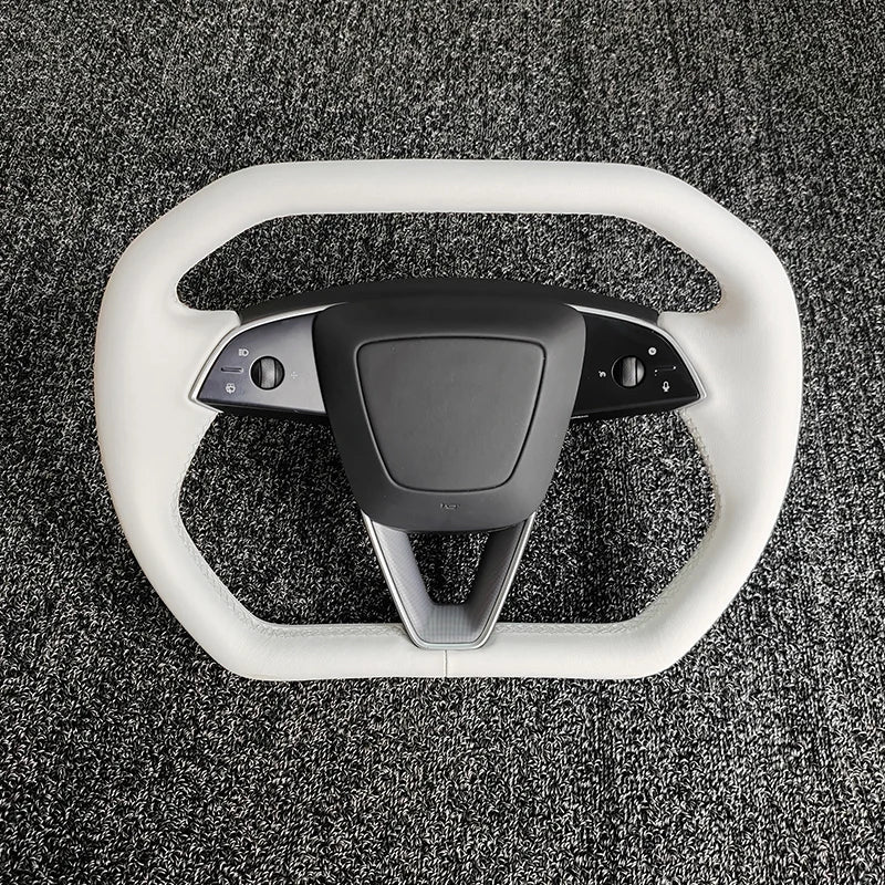 Cybertruck-Style Heated Nappa Yoke Steering Wheel — Model 3 Highland & Model Y Juniper