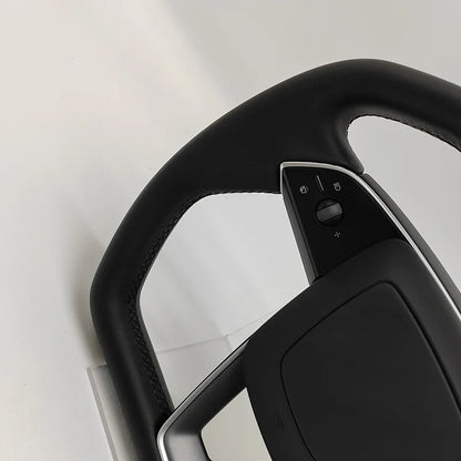 Cybertruck-Style Heated Nappa Yoke Steering Wheel — Model 3 Highland & Model Y Juniper