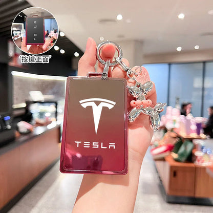 Tesla Key Card Case & Keychain — Soft TPU