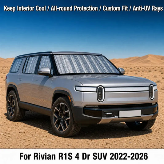 Rivian R1S Full Window Sunshade Set — UV & Privacy (2022–2026)