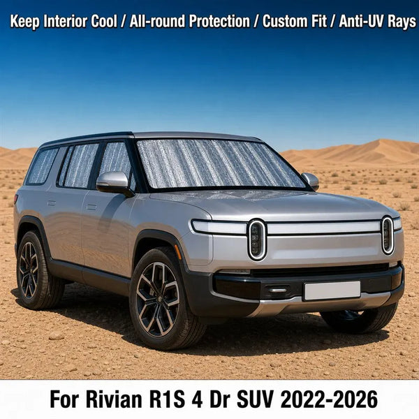 Rivian R1S Full Window Sunshade Set — UV & Privacy (2022–2026)