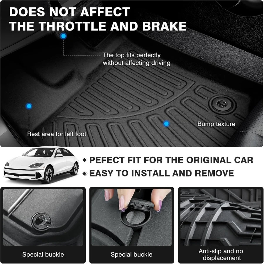 Hyundai Ioniq 6 All-Weather TPE Floor Mats (2023+)