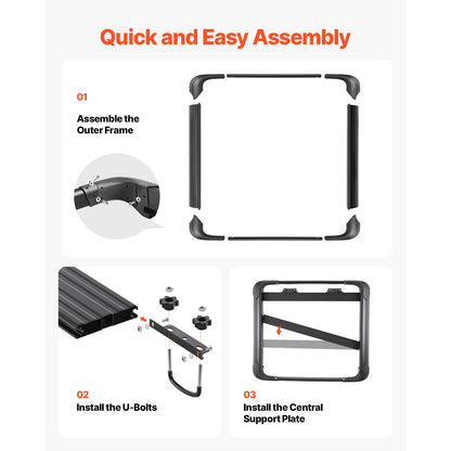 Universal Rooftop Cargo Basket 48 × 40" — Anti-Rust Steel