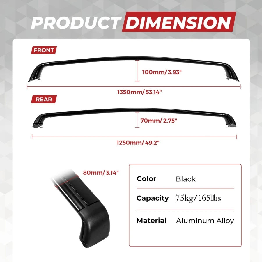 Aluminum Roof Rack Crossbars — Tesla Model 3 (2021–2025 incl. Highland)