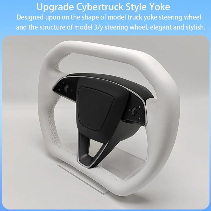 Cybertruck-Style Heated Nappa Yoke Steering Wheel — Model 3 Highland & Model Y Juniper