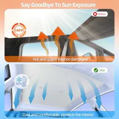 Cybertruck Glass Roof Sunshade — No-Sag Ice-Crystal 2-in-1