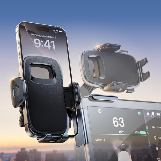 for Tesla Phone Mount Model 3 Model Y 2025 2024 2023 2022 2021 2020, 360 Swivel Car Accessories for Tesla Screen Phone Holder Stand, Fit for iPhone, for Samsung, Google, Android, Without Battery
