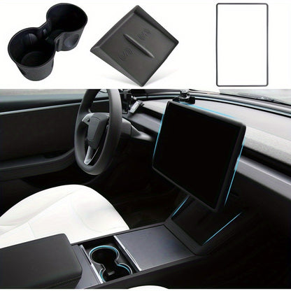 Console Upgrade Kit — Model 3 Highland & Model Y Juniper (Cup Insert, Screen Frame, Charging Mat)
