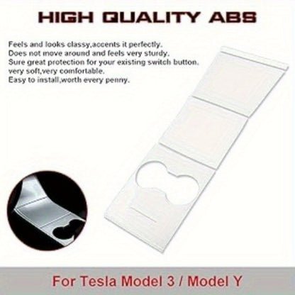Center Console Wrap Kit — Piano White, Tesla Model 3 / Y (2017–2020)