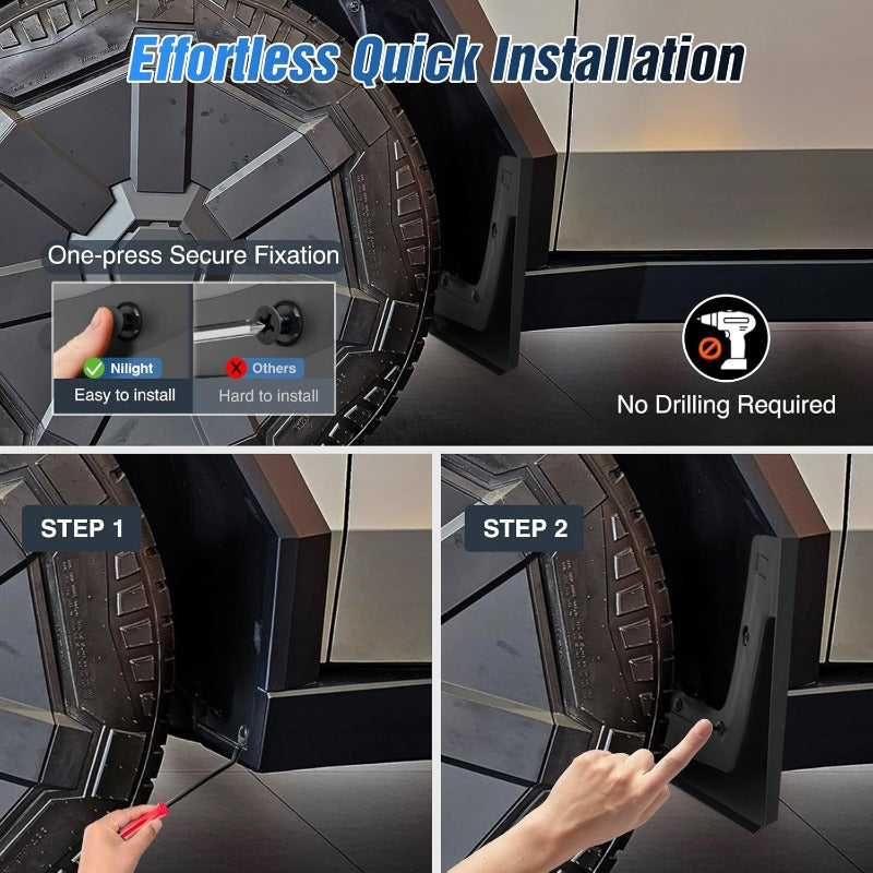 Nilight Cybertruck Fender Flares — No-Drill Front & Rear Set