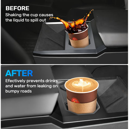 Cybertruck Console Cup Holder Insert & Silicone Pad (2-Piece)