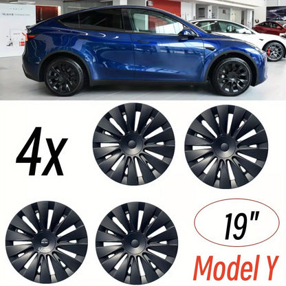 19" Induction-Style Wheel Covers — Tesla Model Y (2020–2024), Set of 4